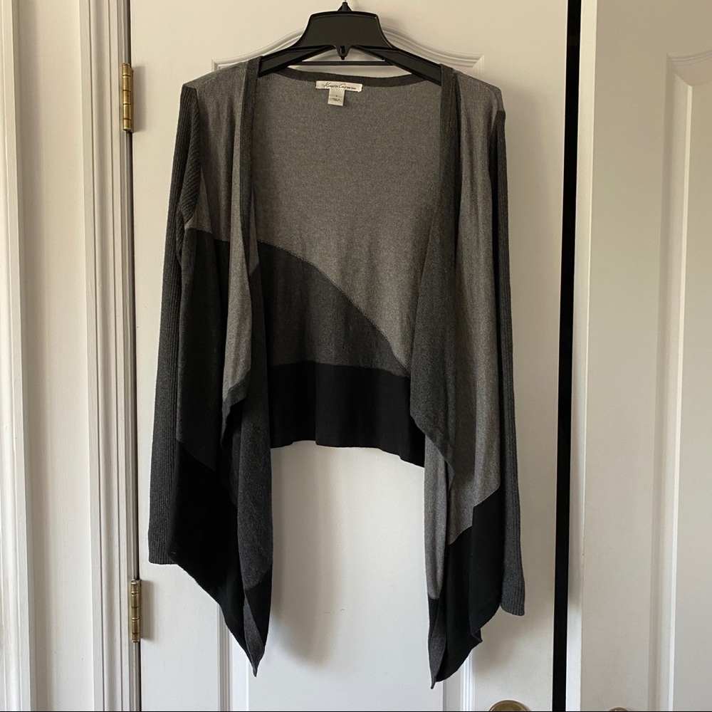 Kenneth Cole Cotton-Blend Cardigan Gray Size Small